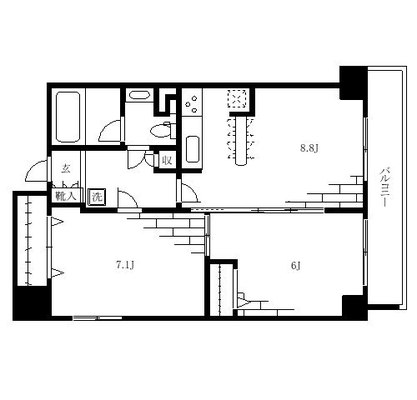 北区 マンション 2DK