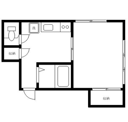 北区 アパート 1K