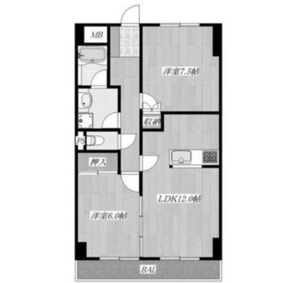 東京都北区岩淵町 賃貸マンション 2LDK