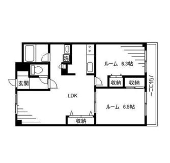 東京都北区岩淵町 賃貸マンション 2LDK