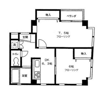 東京都北区豊島７丁目 賃貸マンション 2DK